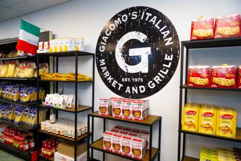 Giacomo's Italian Market is pictured with shelves of ready-to-go items.