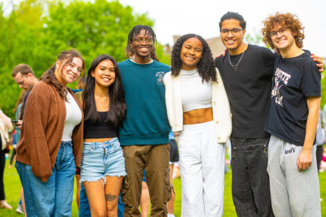 Students smile together
