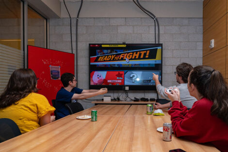 Students play Smash Bros.