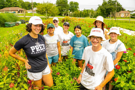 Students smile at LaFarm